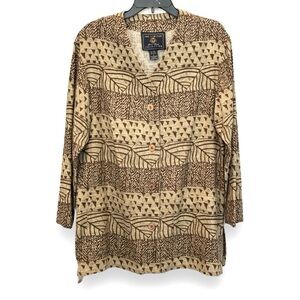The Limited Collection Size S Linen & Cotton Tribal Print Tunic